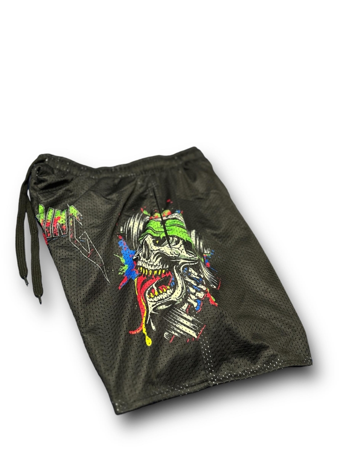 Mesh Shorts Green Neon Logo