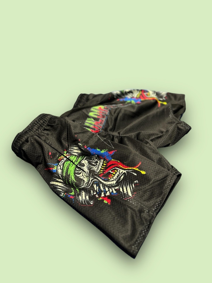 Mesh Shorts Green Neon Logo
