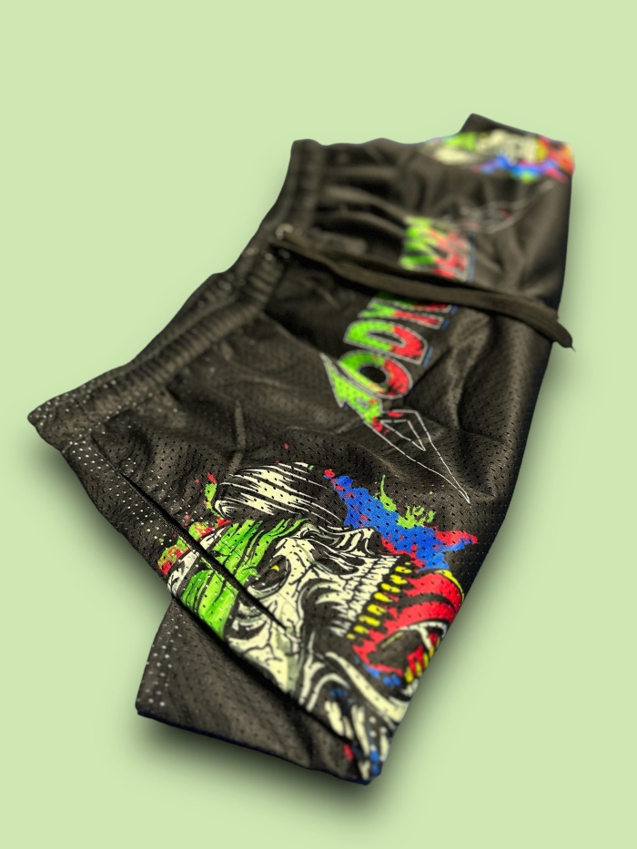Mesh Shorts Green Neon Logo