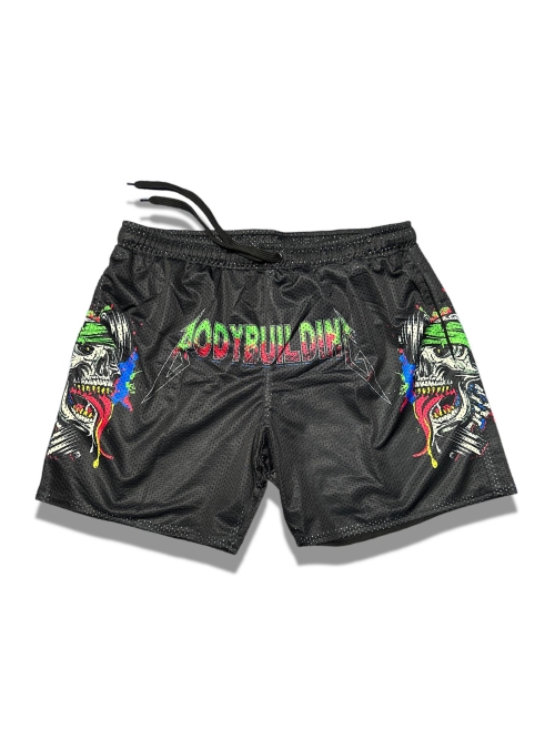Mesh Shorts Green Neon Logo