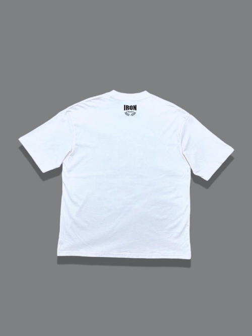 White Oversized Tee Camo Logo