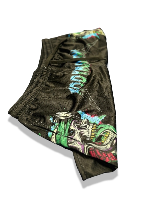 Mesh Shorts Blue Neon Logo