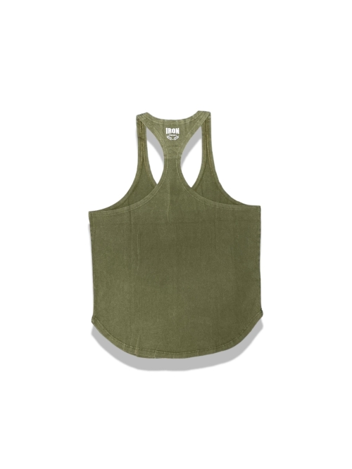 Military Green Acid Wash Tank Yellow IC Logo