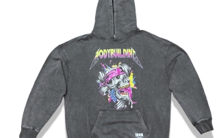 Light Grey Acid Wash French Terry Hoodie Pink Logo