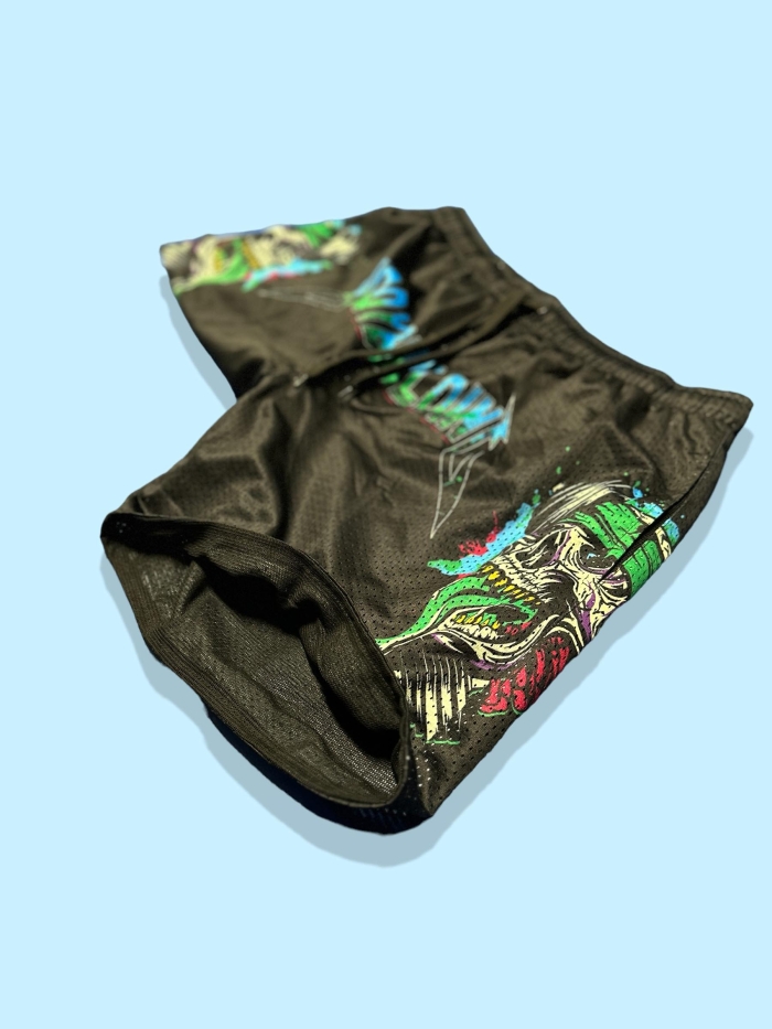 Mesh Shorts Blue Neon Logo
