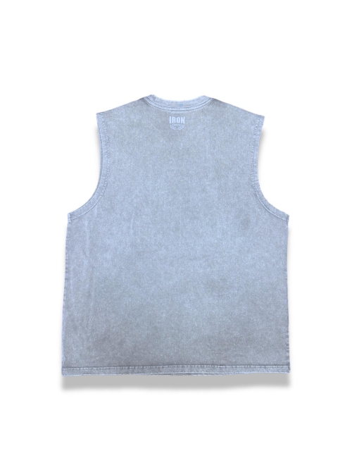 Light Grey Sleeveless Tee Camo Logo