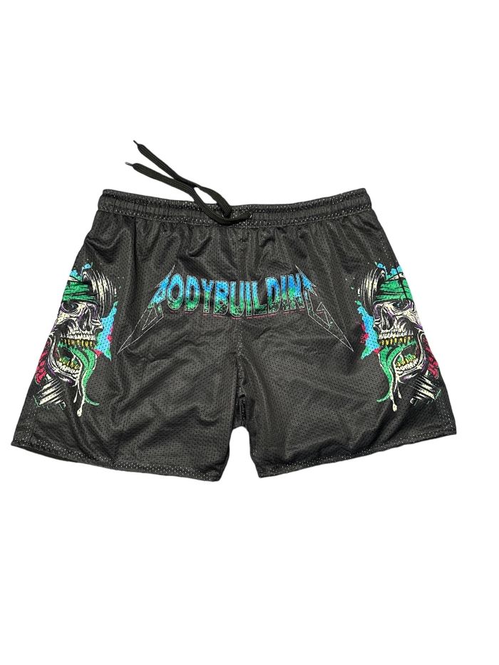 Mesh Shorts Blue Neon Logo