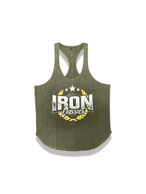 Military Green Acid Wash Tank Yellow IC Logo
